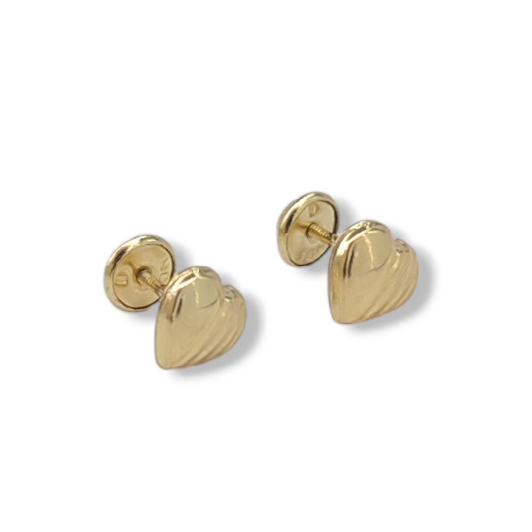 Anti-allergy Earrings Polka Dot Safety Women's 18k Gold Plated Small Heart
