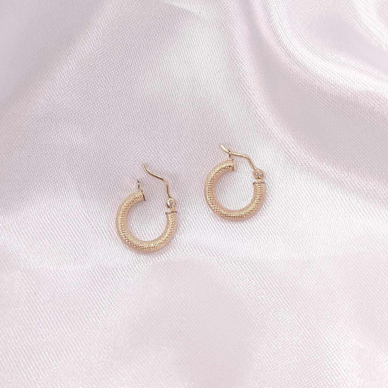 Candongas Anti alérgicas Pequeñas Oro Laminado18k