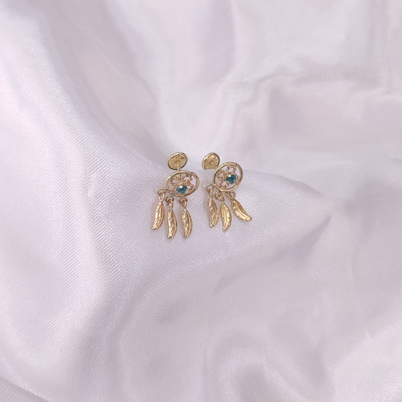 18k Gold Plated Dreamcatcher Earrings, Hypoallergenic