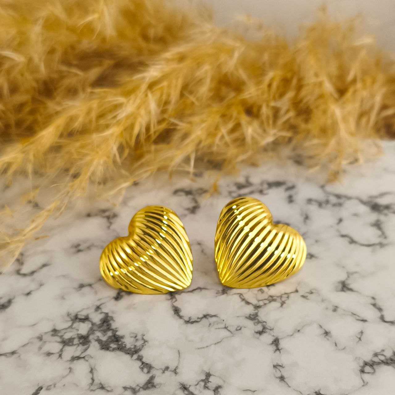 Aretes de corazón grandes en rodio para mujer - Elegantes y brillantes