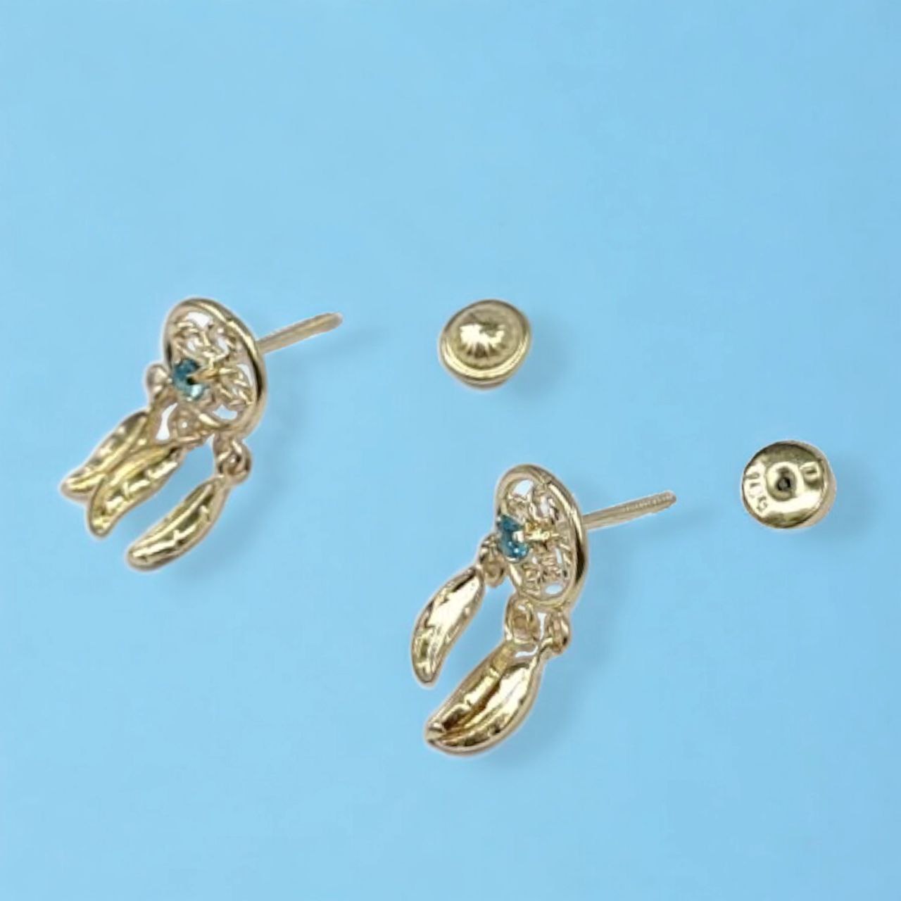 18k Gold Plated Dreamcatcher Earrings, Hypoallergenic