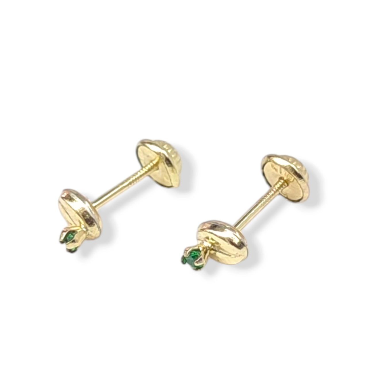 Aretes Oro Laminado18k Grano Café Pequeño