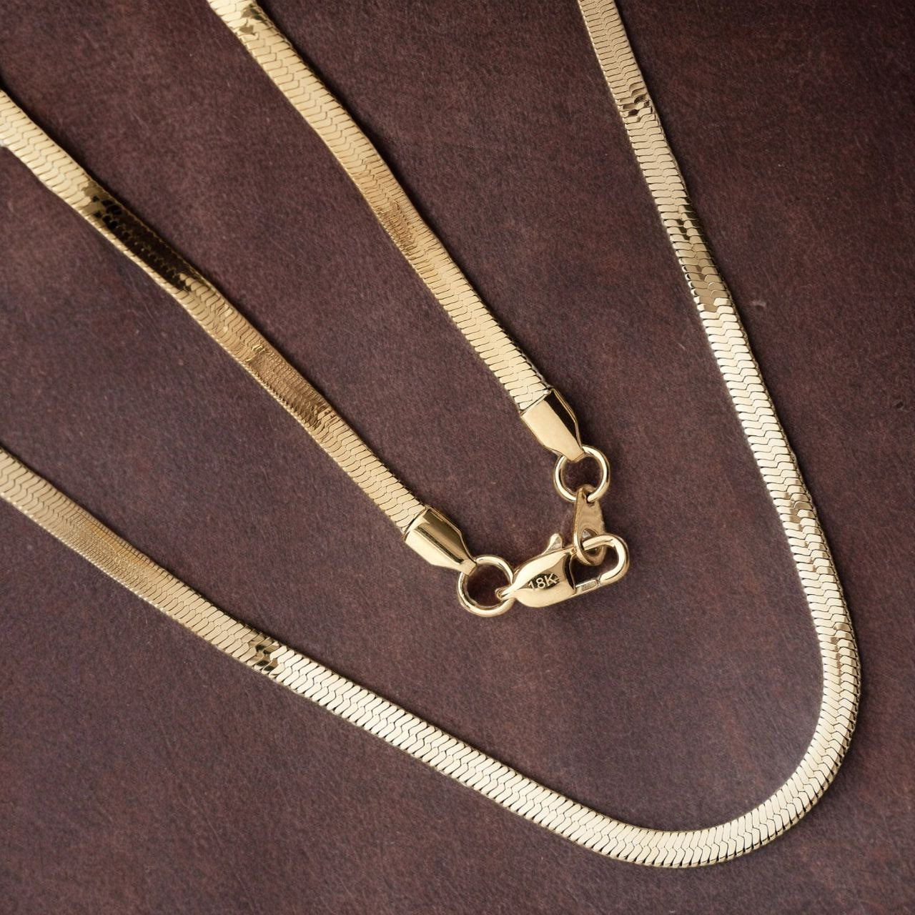 Cadena Mujer Tejido Espejo En Oro Laminado 18k
