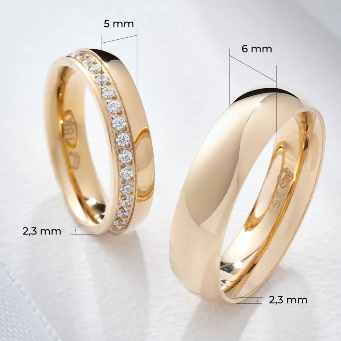 Berlin Wedding Rings in 18K Gold Plated