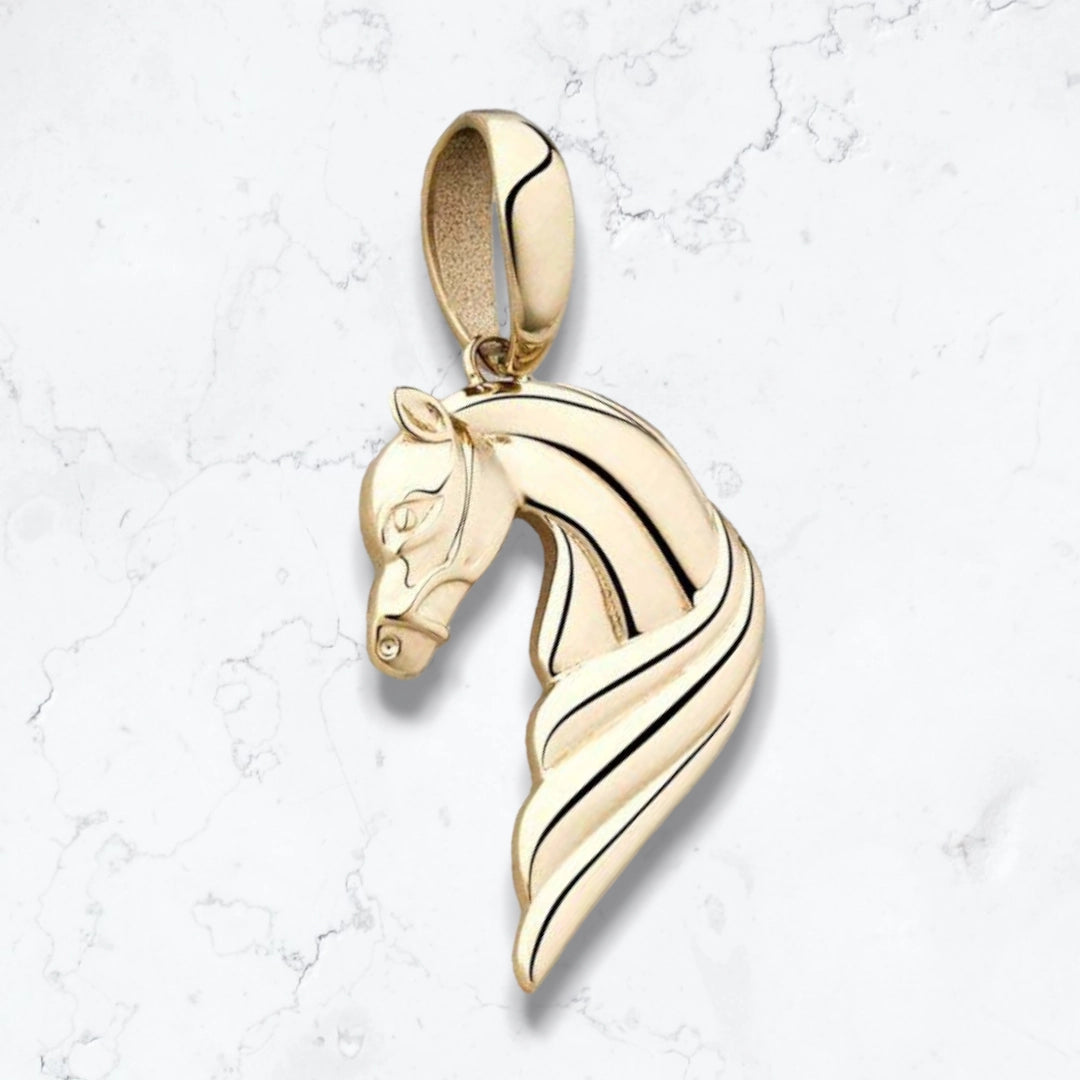 Dije Caballo Grande Unisex Mujer o Hombre Oro Laminado 18k