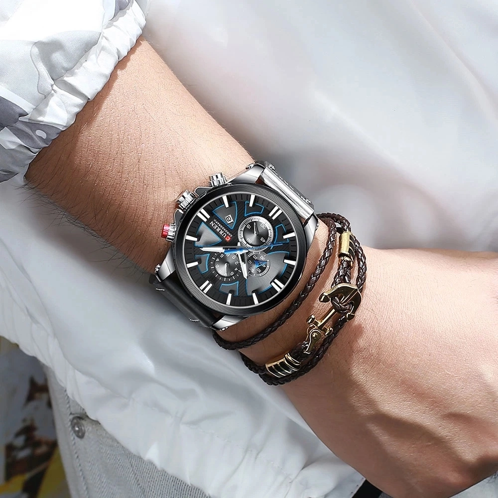 Reloj Curren 8346 Cuero Negro Casual