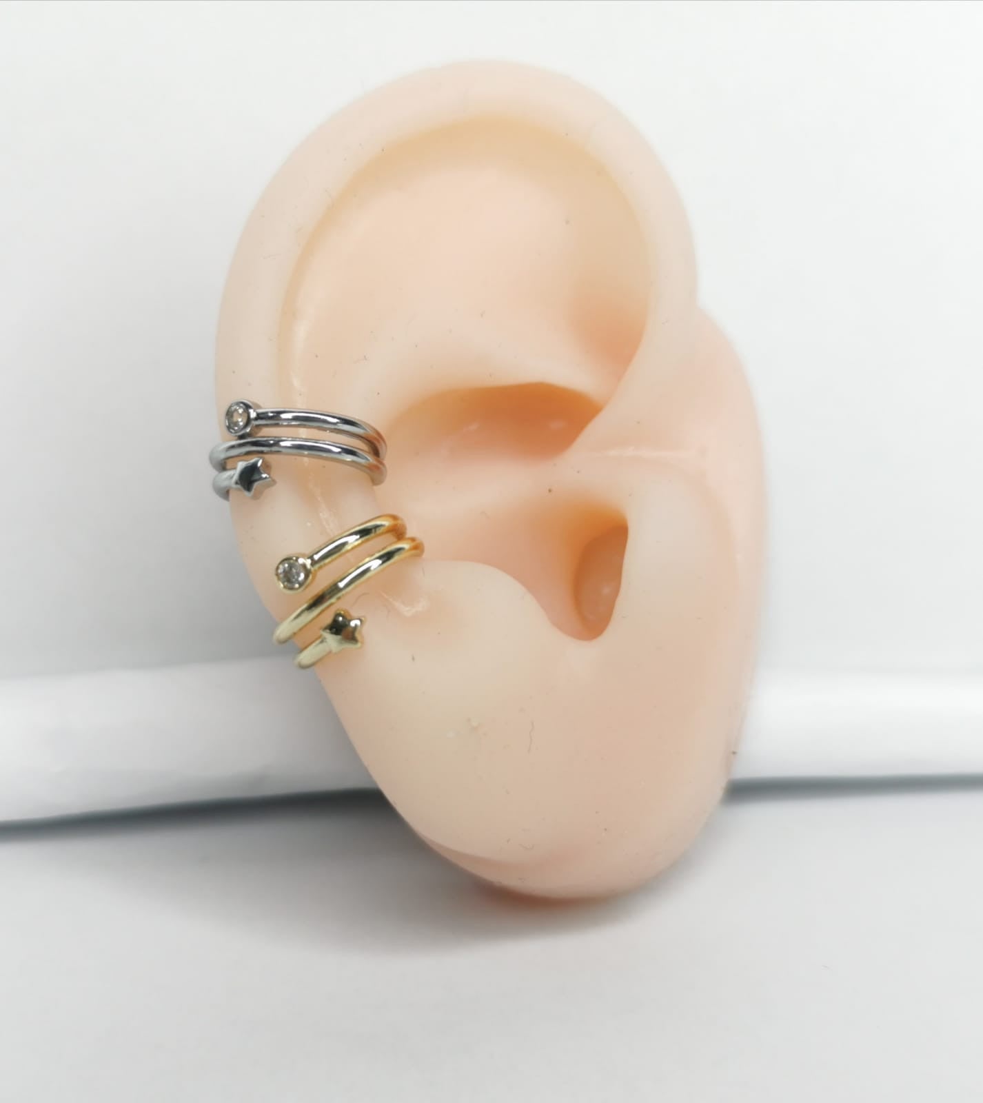 EARCUFF ALAHAS ARETE DORADO/PLATA ACERO