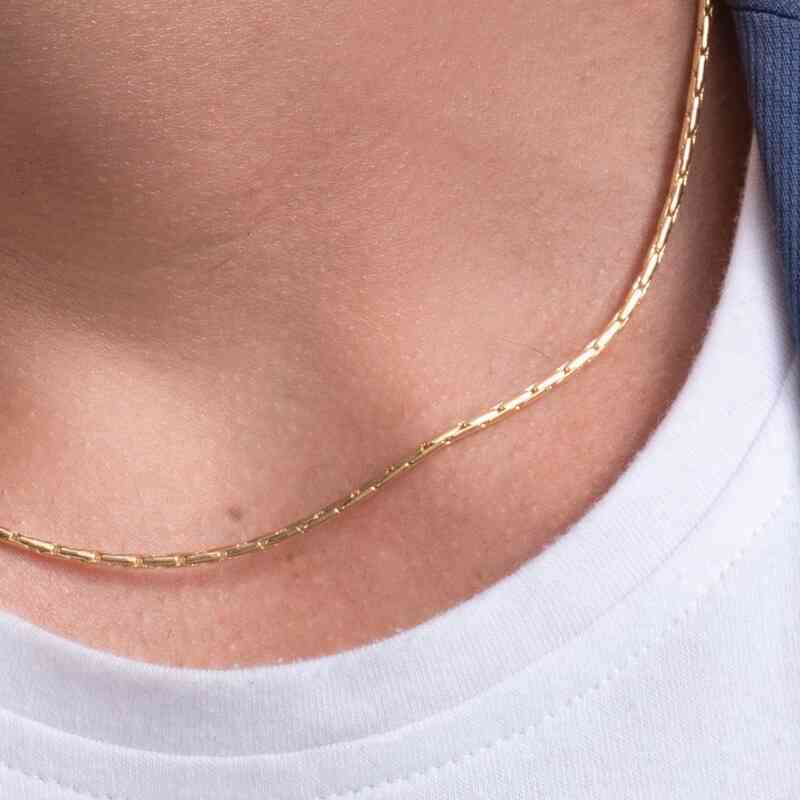 Cadena Tejido Cordón 45cm Mujer Oro Laminado 18K