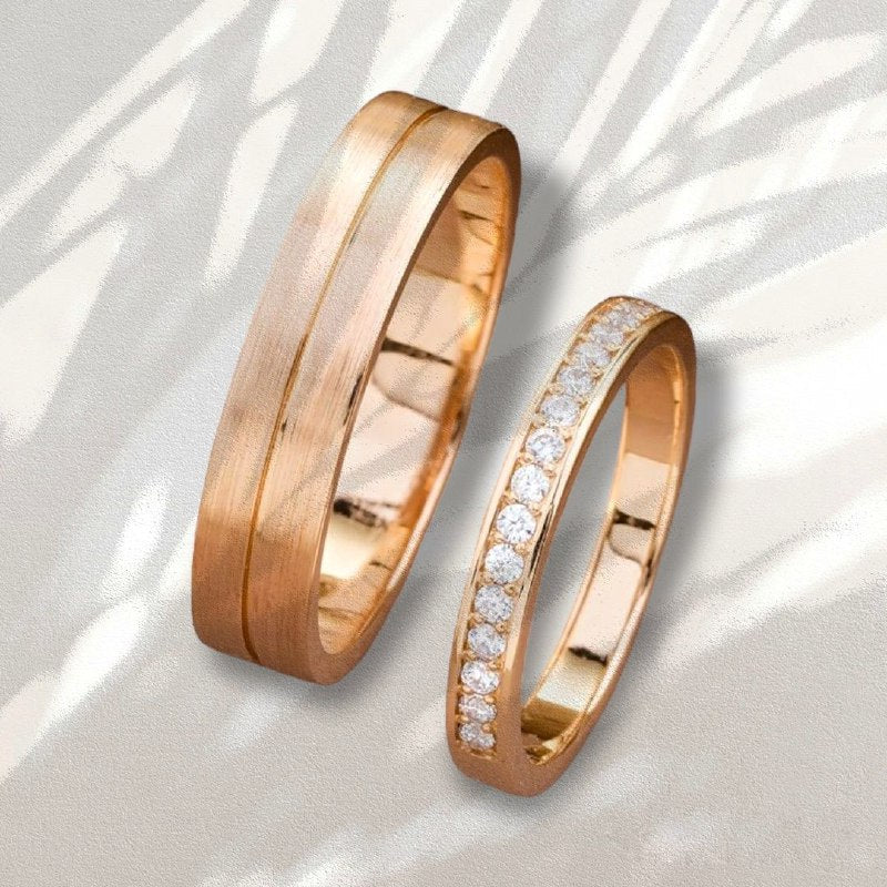 Anillos Argollas Matrimonio Marsella Oro18K Brillo Encanto