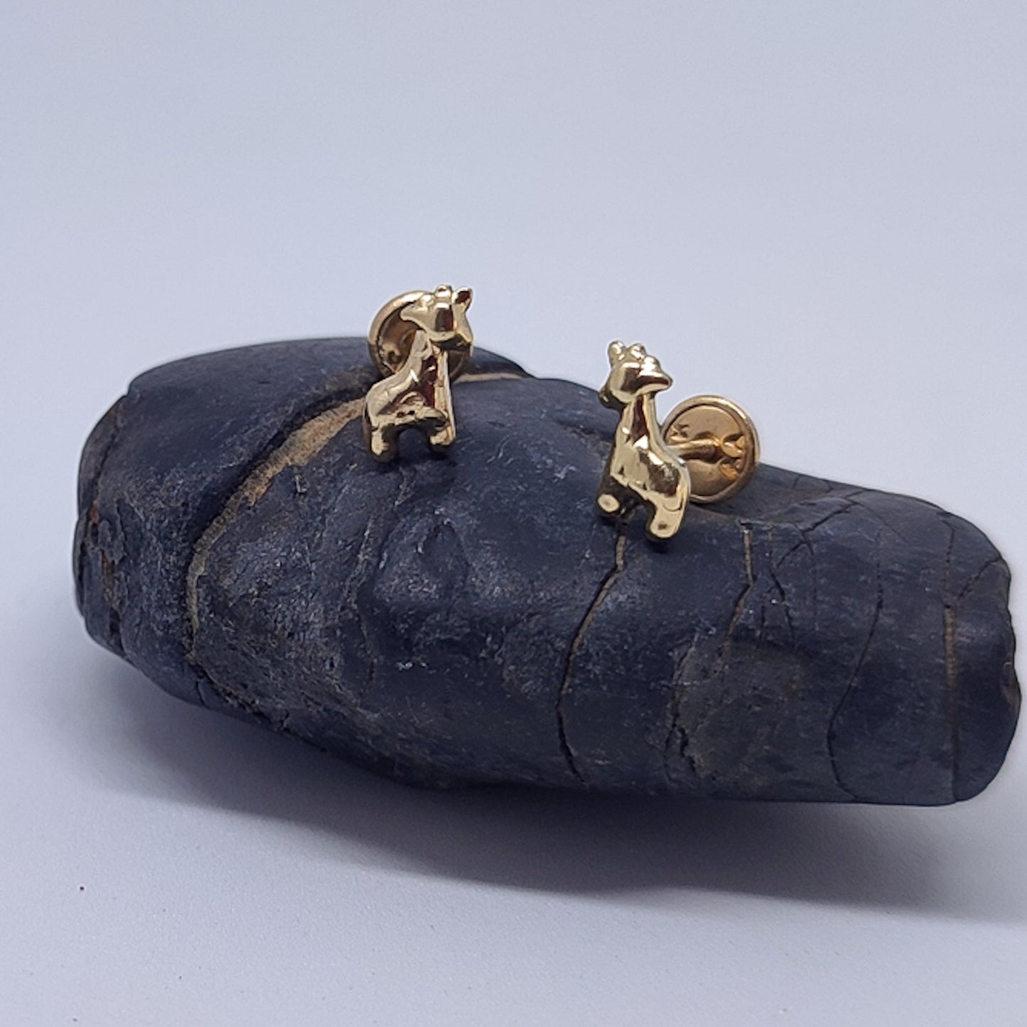 Aretes Anti alérgicos Topitos Seguridad Niña Oro Laminado 18k Animalito Brillo Encanto