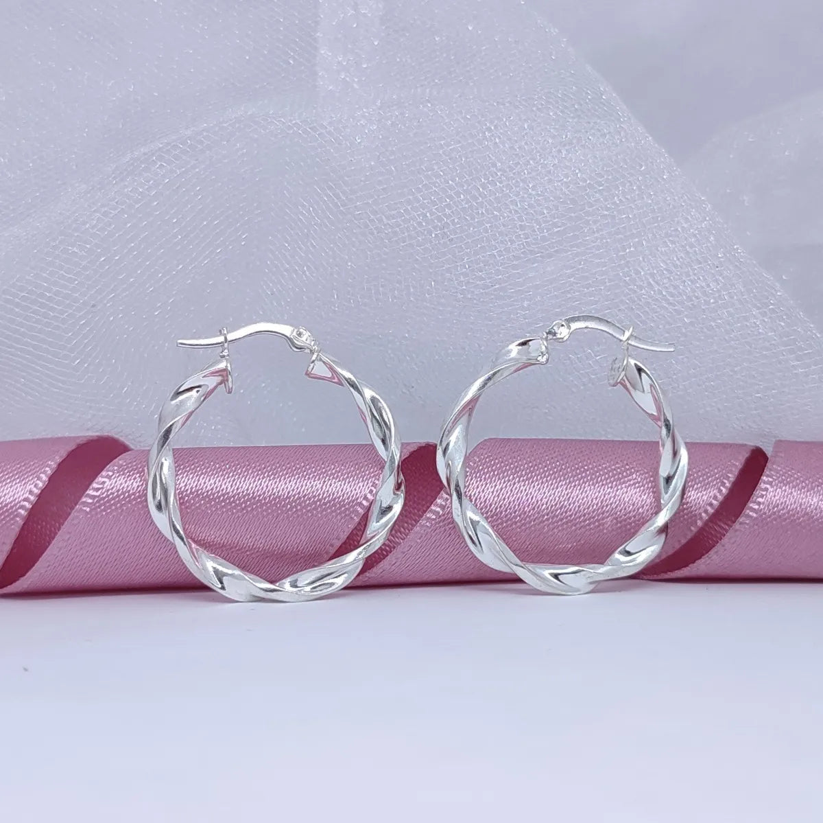 Aretes Candongas Medianas Mujer En Plata 925 Italiana Brillo Encanto