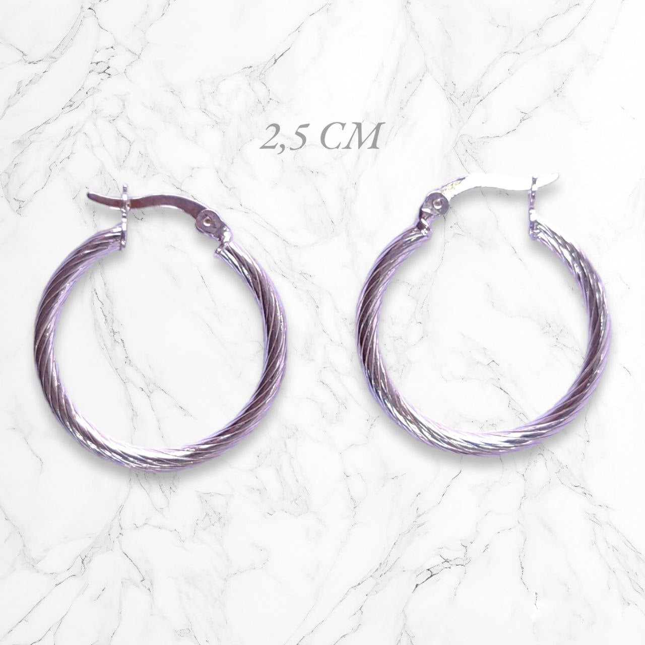 Aretes Candongas Melcocha En Plata 925 Italiana Brillo Encanto