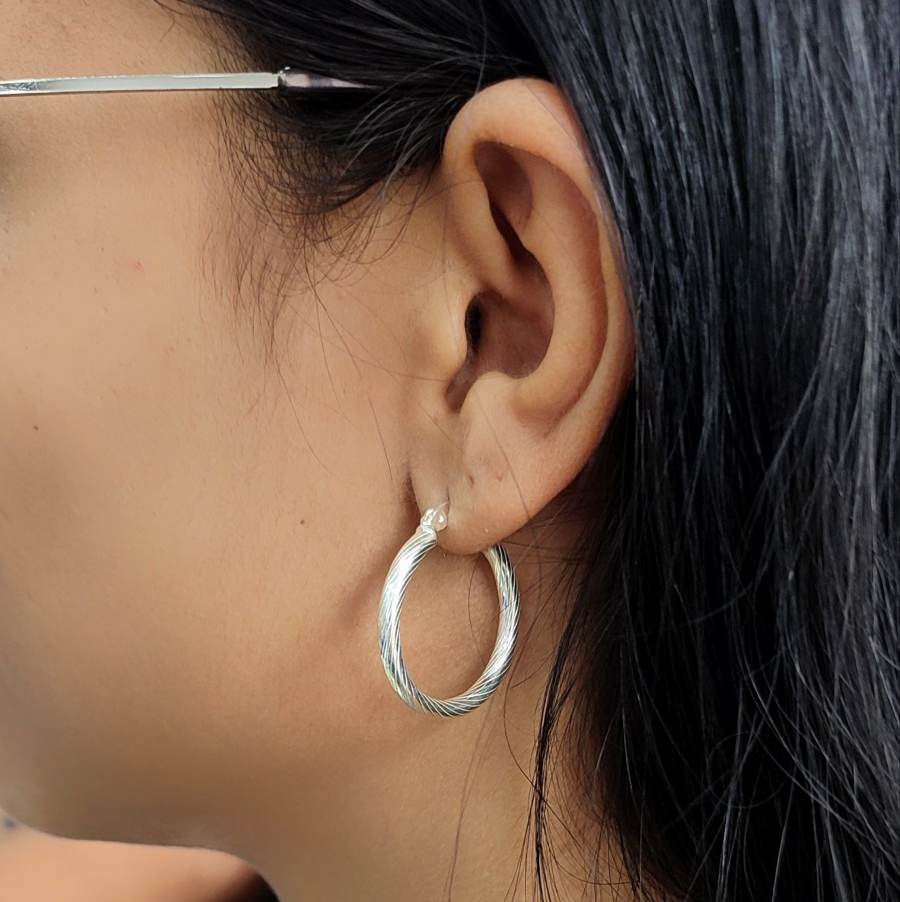 Aretes Candongas Melcocha En Plata 925 Italiana Brillo Encanto