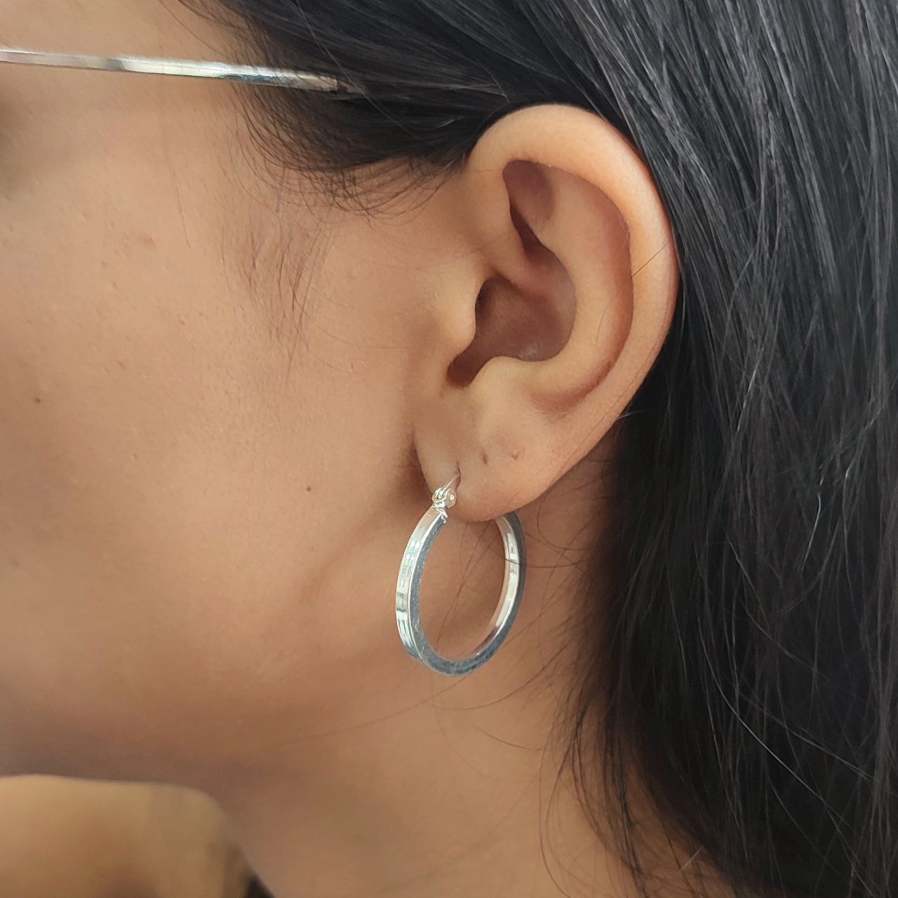 Aretes Candongas Minimalistas Grandes En Plata 925 Italiana Brillo Encanto