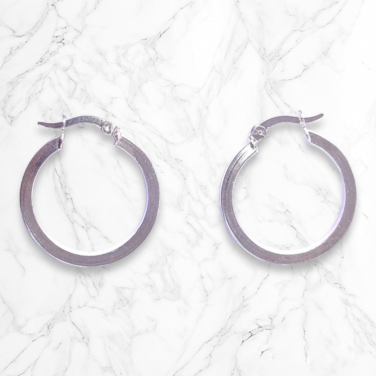 Aretes Candongas Minimalistas Grandes En Plata 925 Italiana Brillo Encanto