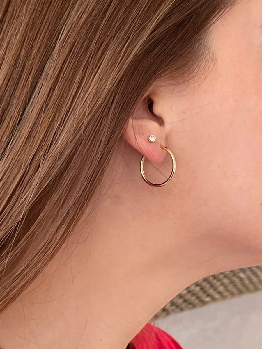 Aretes Candongas Mujer Casuales Aros Oro Laminado 18k Brillo Encanto
