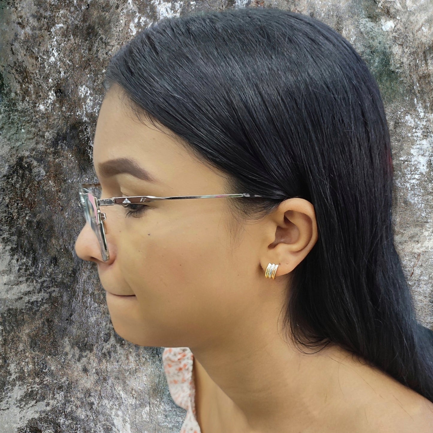 Aretes Topos Mujer Anti alergénicos En 3 Oros Laminado 18k Brillo Encanto