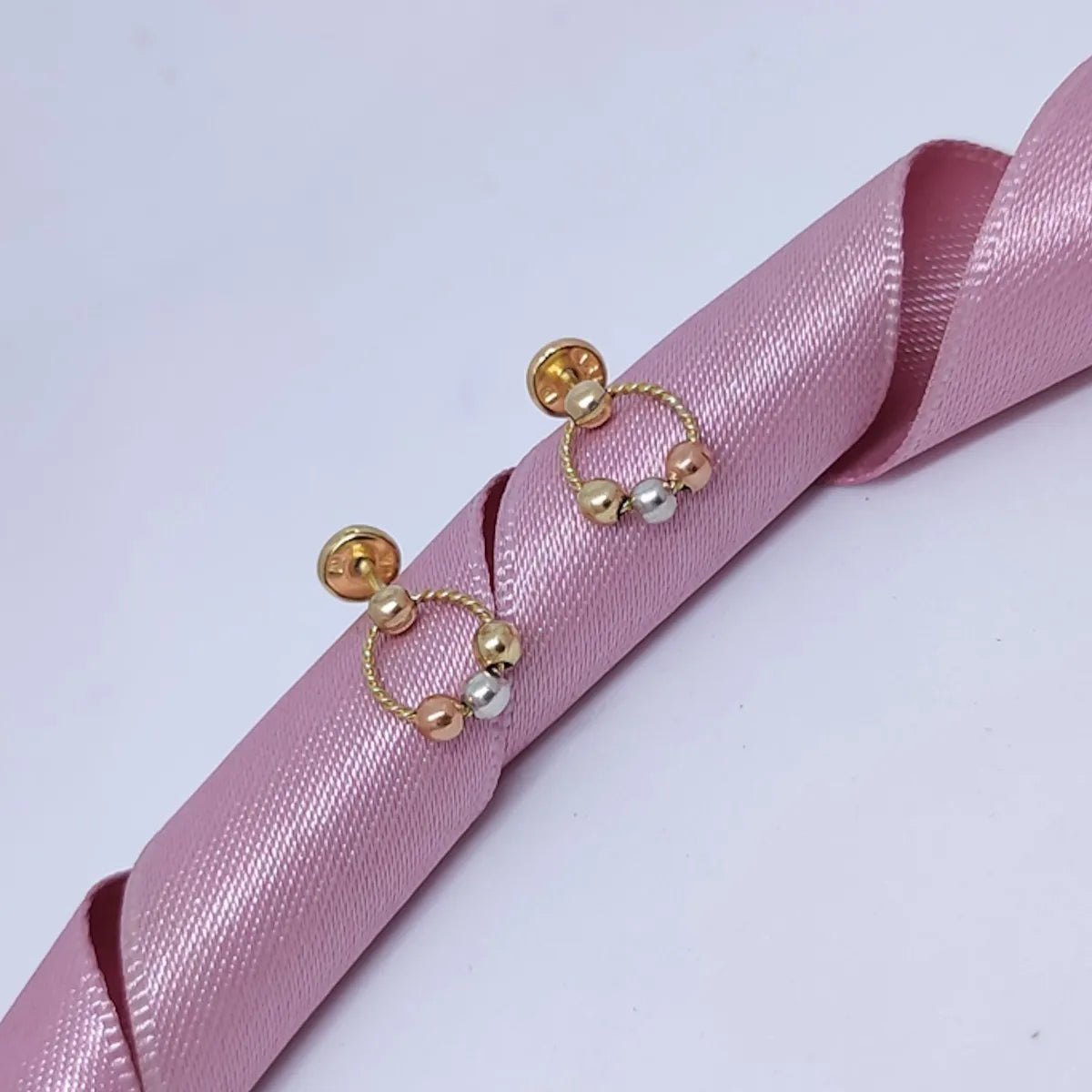 Aretes Topos Mujer Niña 3 Oros Laminado 18k Anti alergénicos Brillo Encanto