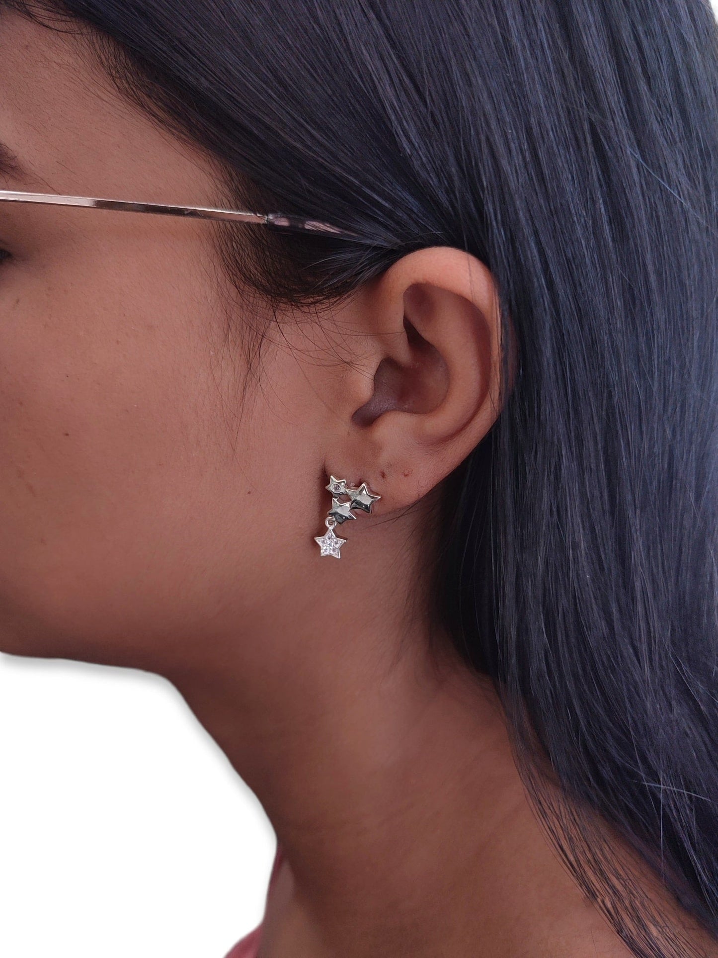 Aretes / Topos / Mujer Plata 925 Italiana Estrellas Brillo Encanto