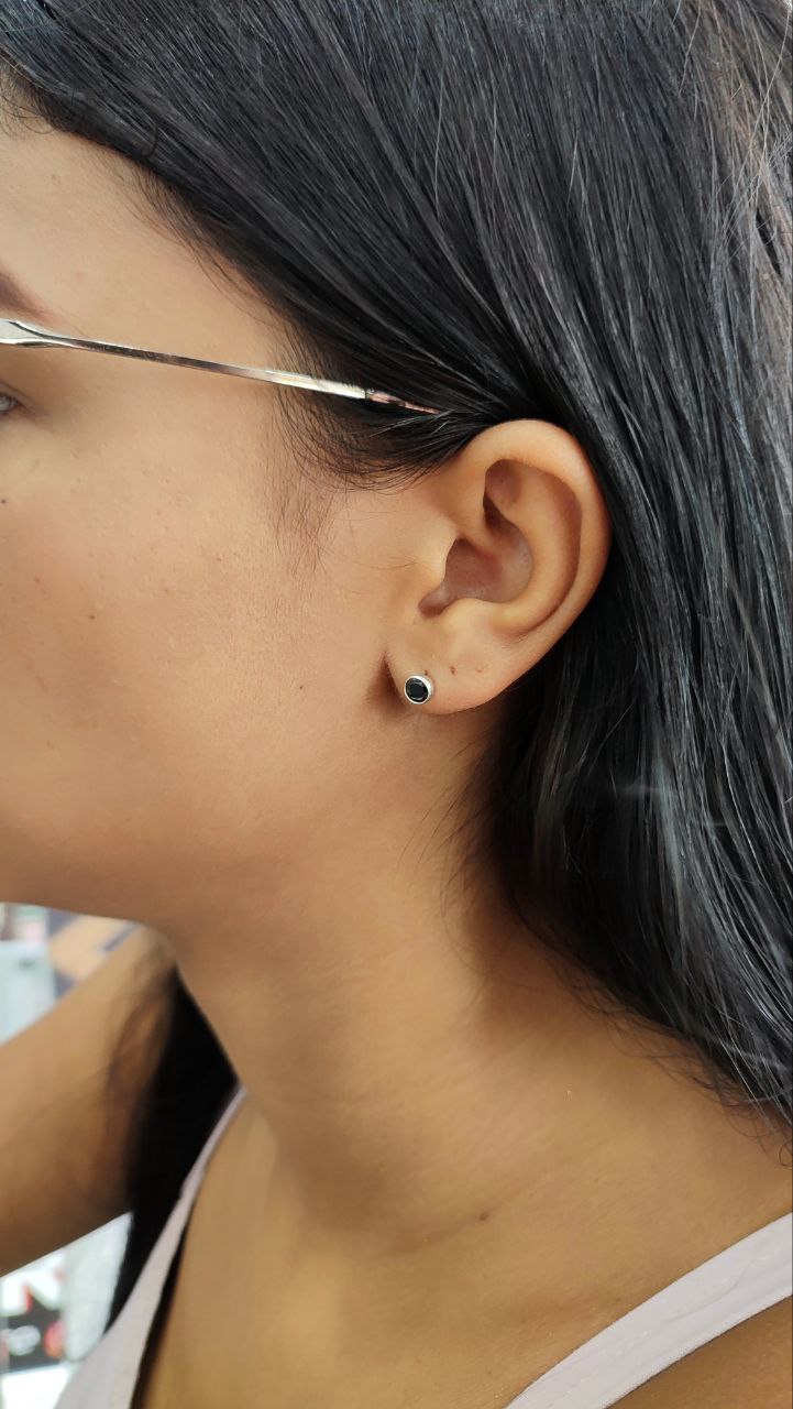 Aretes Topos Rosca Seguridad Redondos Unisex En Plata 925 Italiana Brillo Encanto
