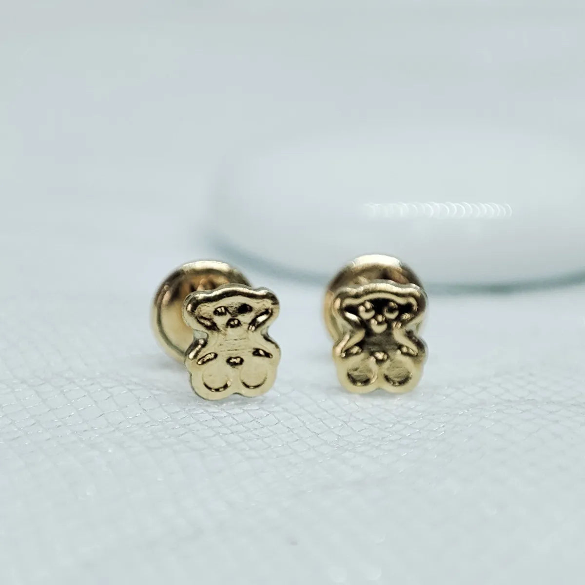 Aretes Topos Seguridad Niña Mujer Oso Tous Oro Laminado 18k Brillo Encanto