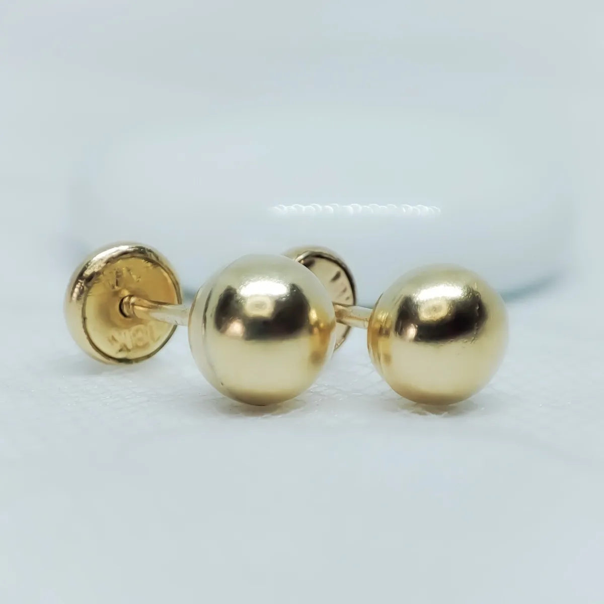 Aretes Topos Seguridad Niña O Mujer 5 MM Oro Laminado 18k Brillo Encanto