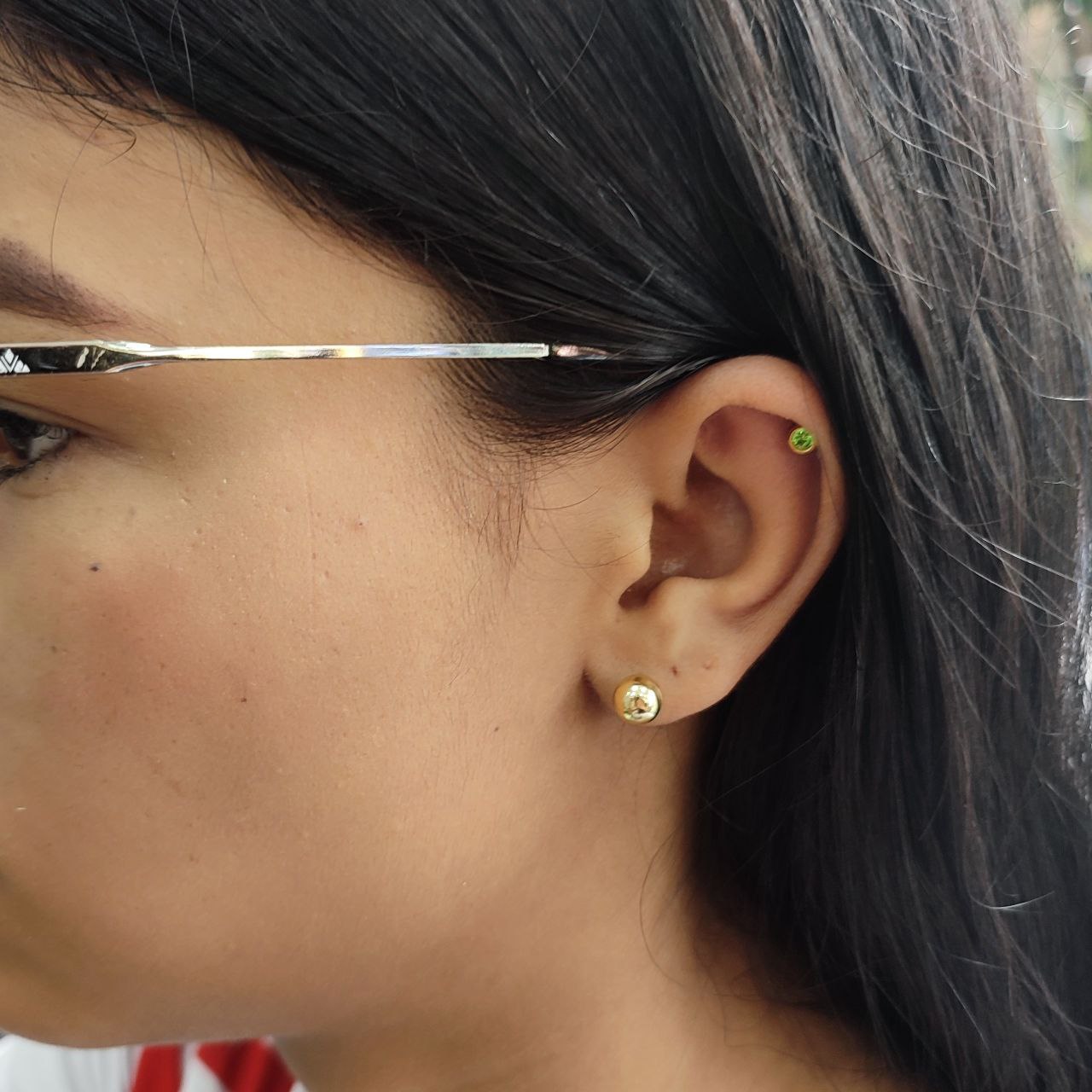 Aretes Topos Seguridad Niña O Mujer 8 MM Oro Laminado 18k Brillo Encanto
