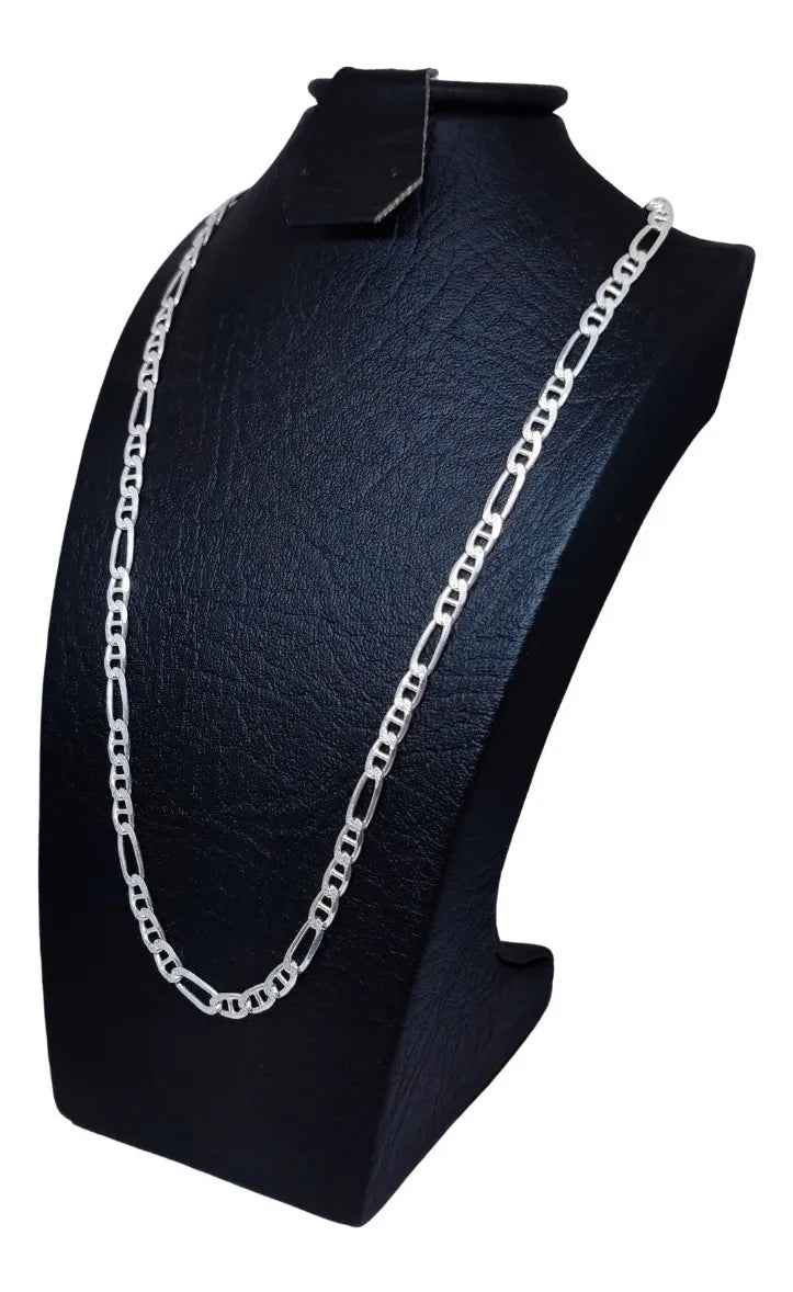 Cadena Collar Hombre Caballero En Plata 925 Italiana Gruesa Brillo Encanto