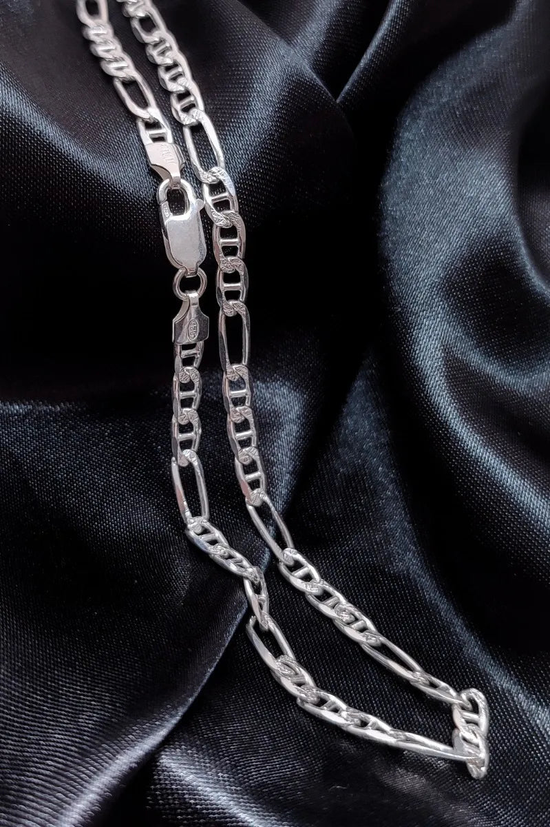 Cadena Collar Hombre Caballero En Plata 925 Italiana Gruesa Brillo Encanto
