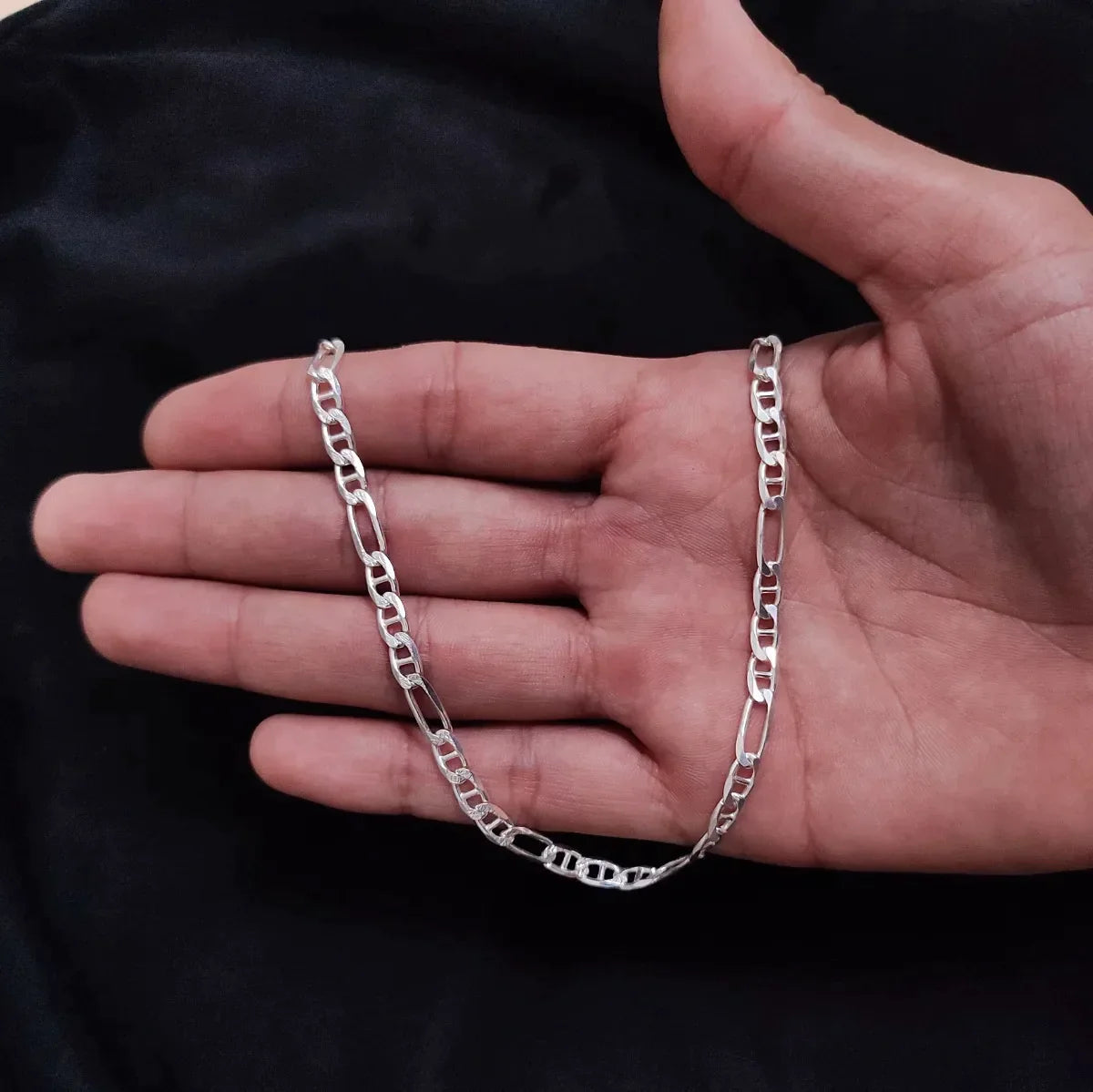 Cadena Collar Hombre Caballero En Plata 925 Italiana Gruesa Brillo Encanto