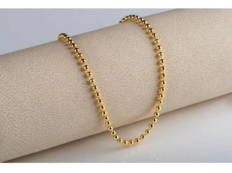 Cadena Collar Militar De Mujer En Oro 18k Laminado Brillo Encanto