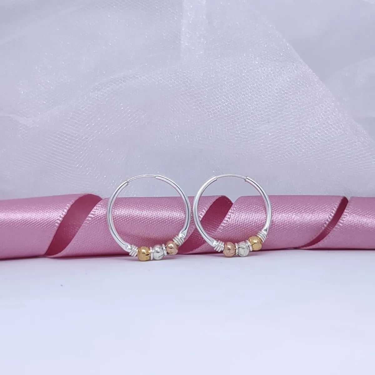 Candongas Aretes Medianos Mujer Dama Plata 925 Y Baño Oro Brillo Encanto