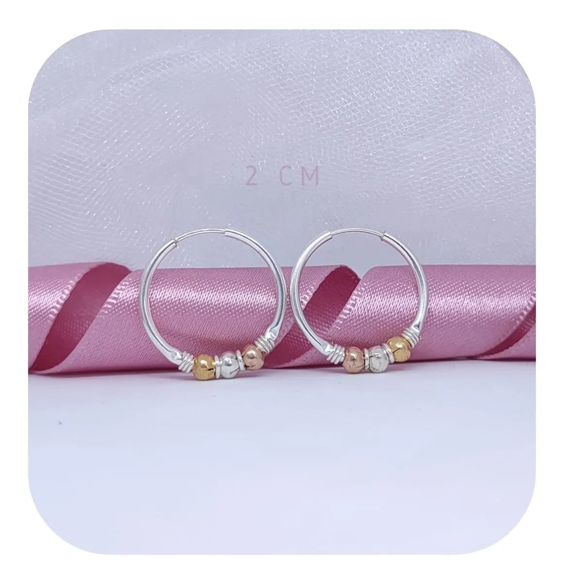 Candongas Aretes Medianos Mujer Dama Plata 925 Y Baño Oro Brillo Encanto