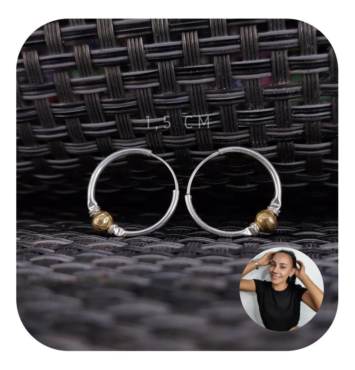 Candongas Aretes Pequeños Mujer Dama Plata 925 Y Baño Oro Brillo Encanto