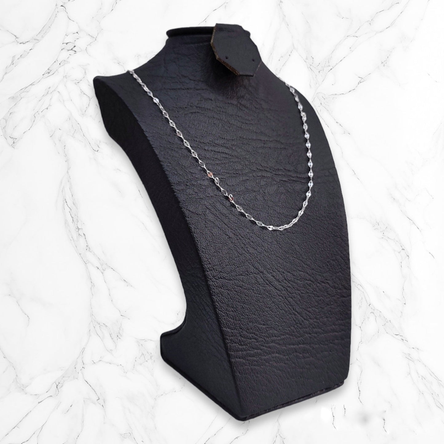 Collar Cadena Espejo Plata925 Mujer Delicada Brillo Encanto