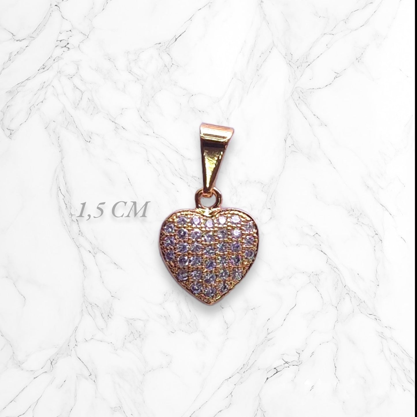 Dije Colgante Corazón Pequeño Mujer Oro Laminado 18k Brillo Encanto