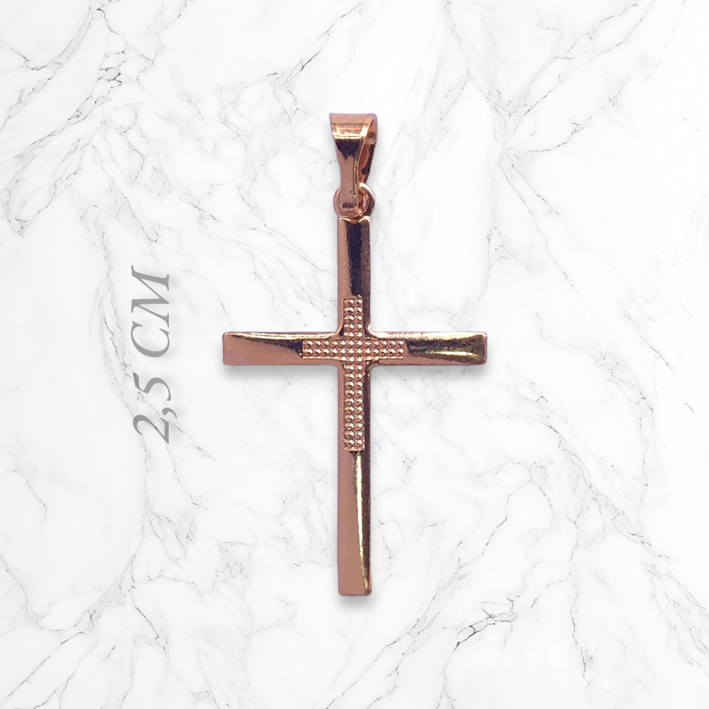 Dije Colgante Cruz Plana Unisex Oro Laminado 18k Brillo Encanto