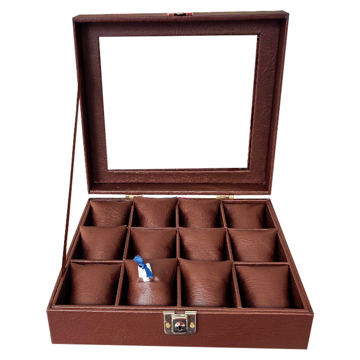 estuche para relojes 12 puestos elegante cierre con llave