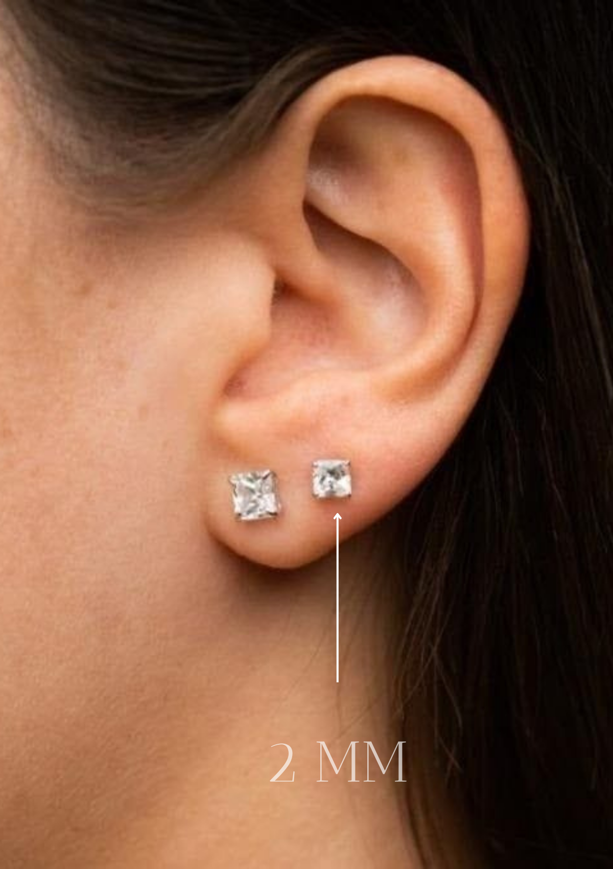Piercing Aretes unisex pequeño 2MM Plata925 Brillo Encanto