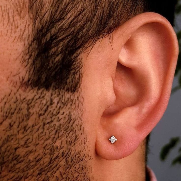 Piercing Aretes unisex pequeño 2MM Plata925 Brillo Encanto