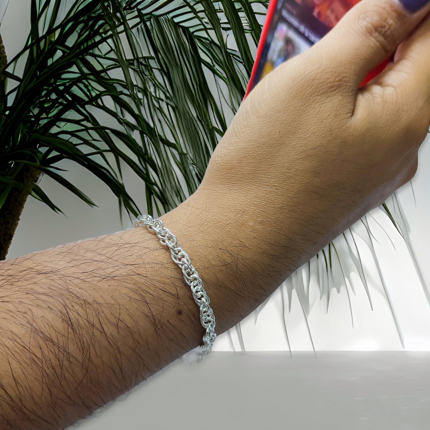Pulsera Esclava Aros Plata925 Italiana Dama Mujer 19 CM Brillo Encanto