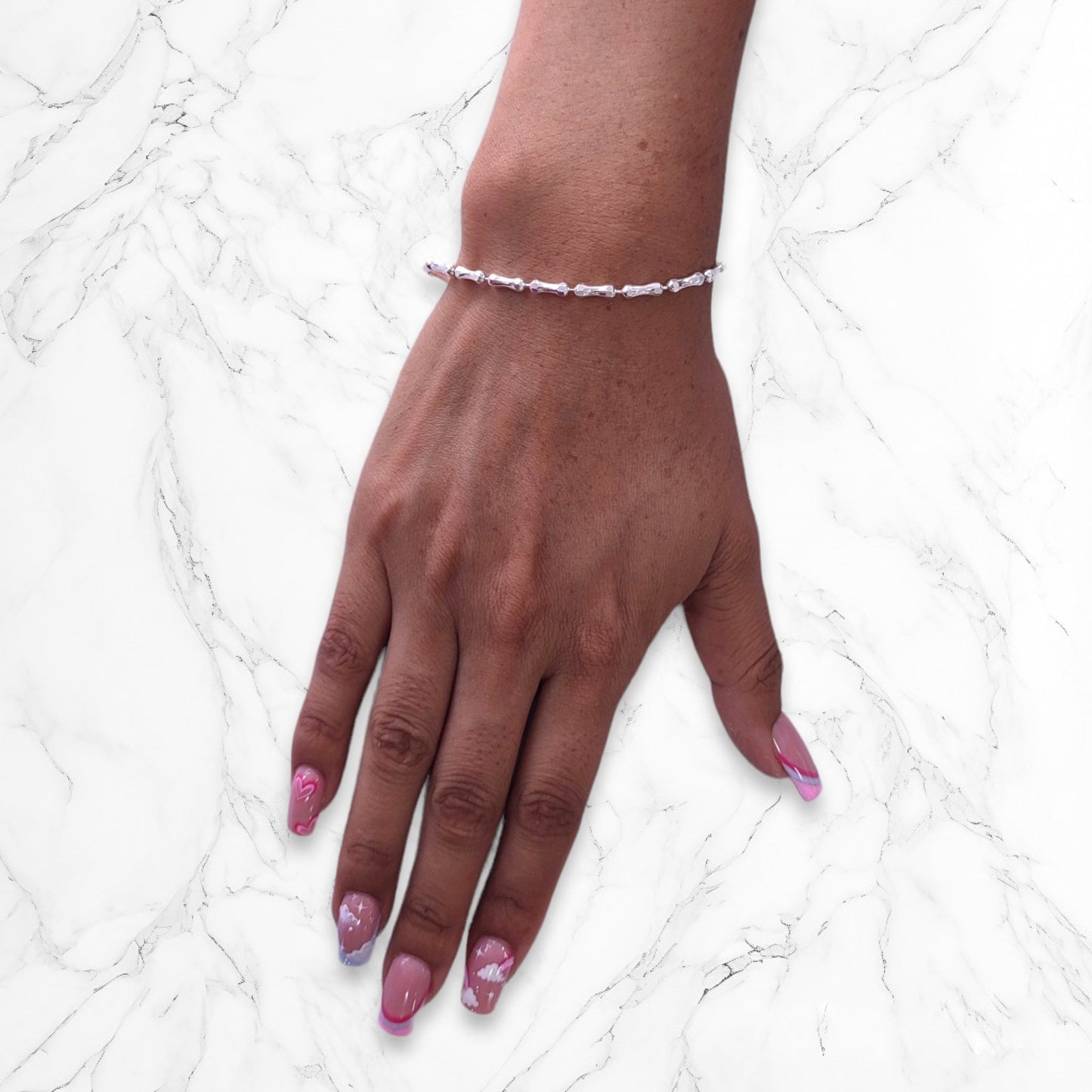 Pulsera Esclava Dama Mujer En Plata 925 Italiana 22 Cm Brillo Encanto