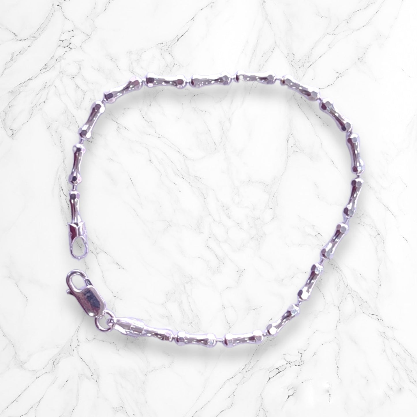Pulsera Esclava Dama Mujer En Plata 925 Italiana 22 Cm Brillo Encanto
