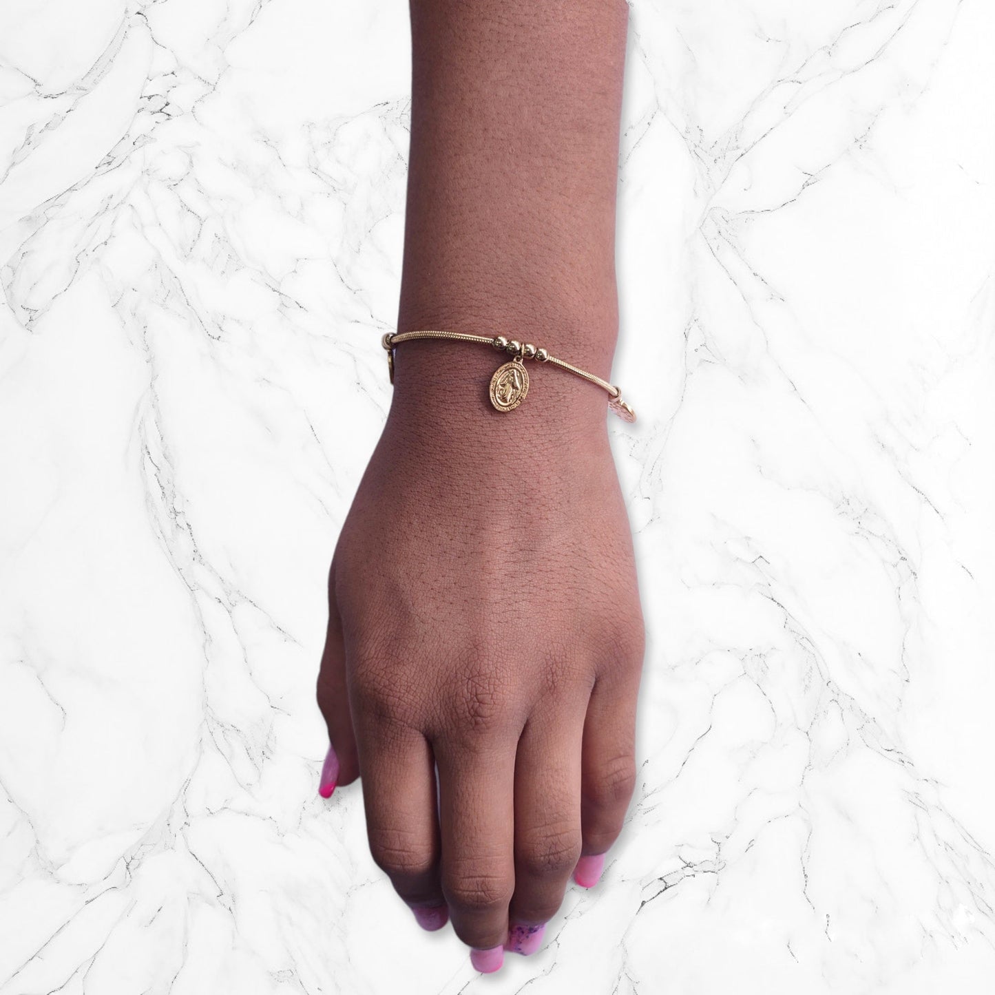 Pulsera Esclava En acero Alas y Cruz de 22 CM Para Mujer Brillo Encanto