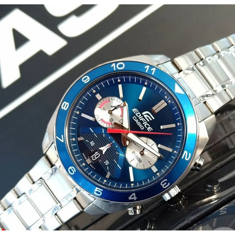 Reloj Casio Edifice Azul Cronógrafo Original Elegante Efv-550d-2avudf: Diseño innovador y funcionalidad excepcional Brillo Encanto