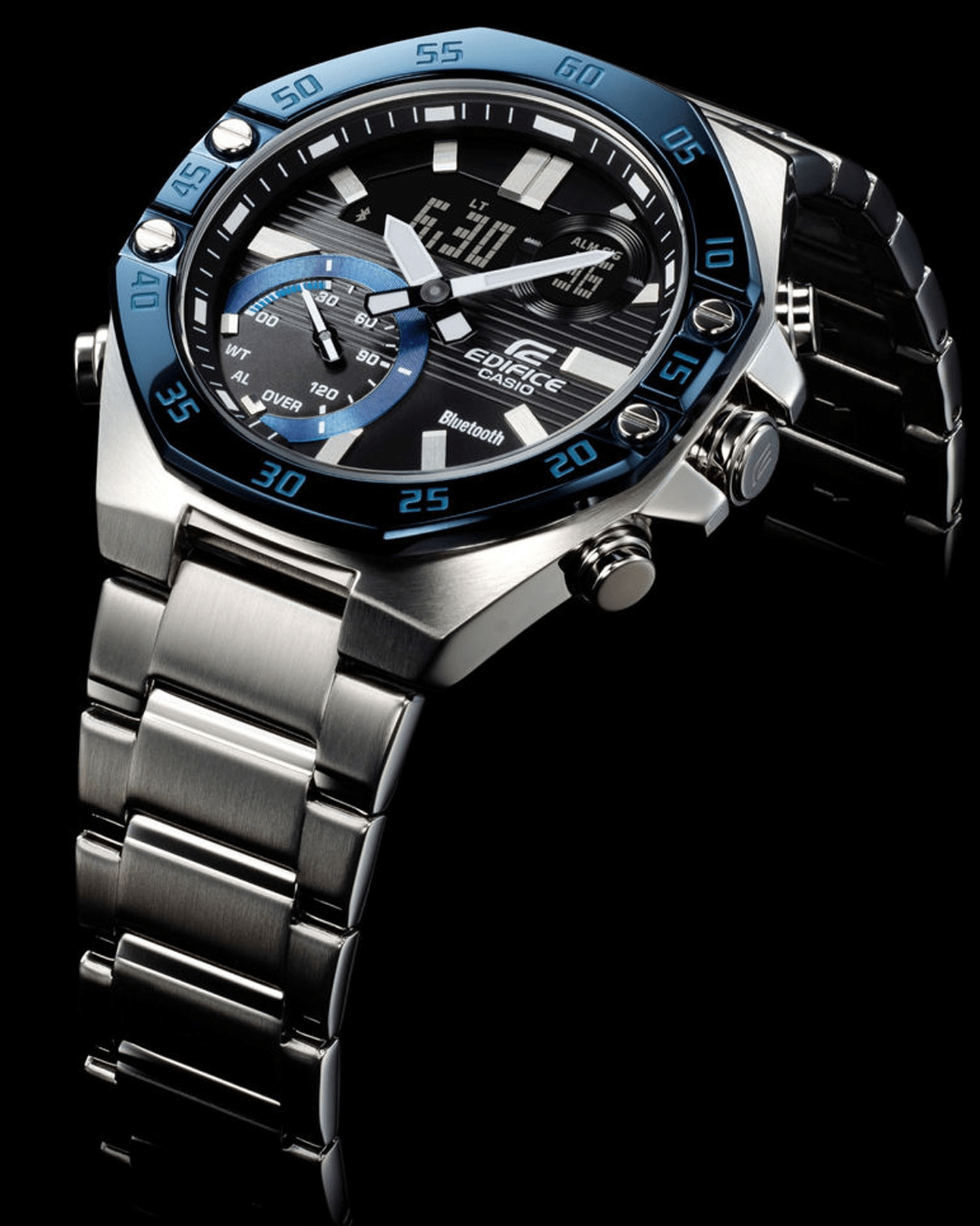 Reloj Casio Edifice Bluetooth Acero Azul Sumergible Original ECB-10DB-1BDF Brillo Encanto
