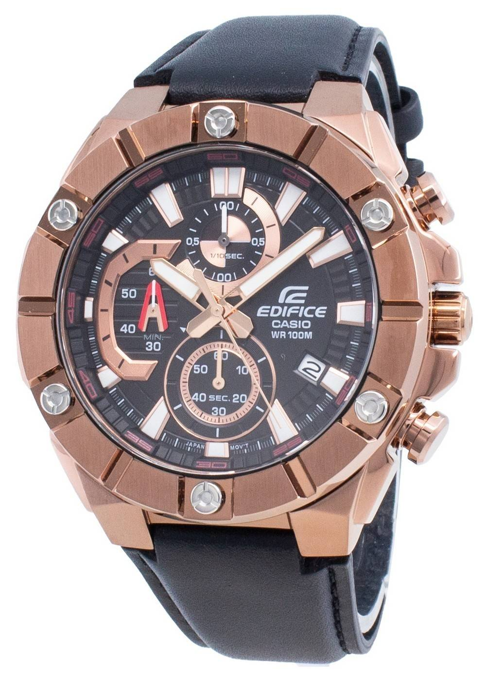 Reloj Casio Edifice Efr-569bl-1avudf Hombre Deportivo Pulso Cuero Brillo Encanto