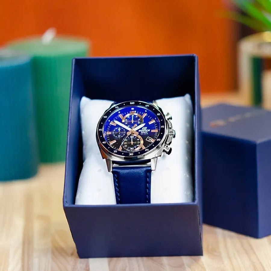 Reloj Casio Edifice Hombre Deportivo Original Sumergible EFV-600L-2AVUDF Brillo Encanto