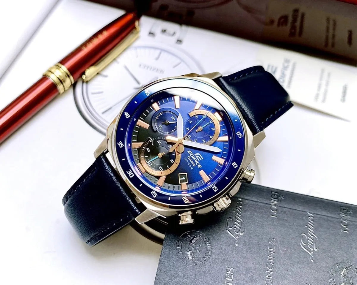 Reloj Casio Edifice Hombre Deportivo Original Sumergible EFV-600L-2AVUDF Brillo Encanto