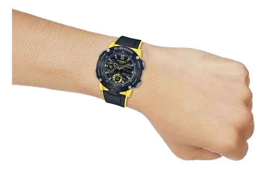 Reloj Casio G-shock Deportivo Fibra De Carbono y Brújula GA-2000-1A9DR Brillo Encanto